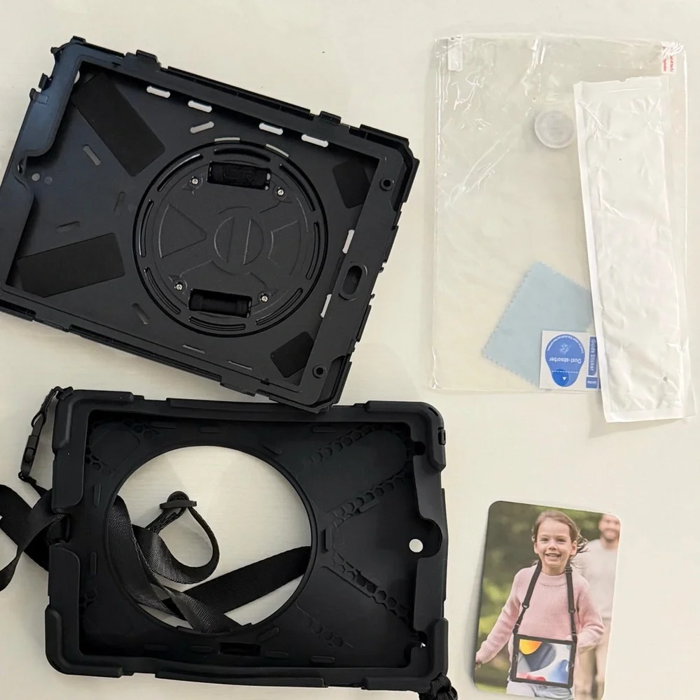 Black Rugged Tablet Case with Strap